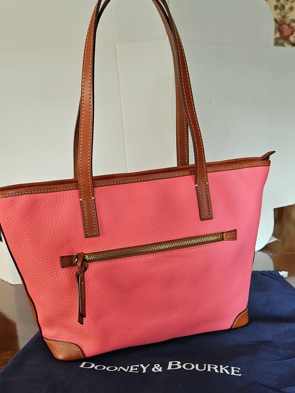 🌺 BIG WEEKEND SALE Dooney & Bourke Bubble Gum Charleston Pebble Leather Shopper - Picture 2 of 16